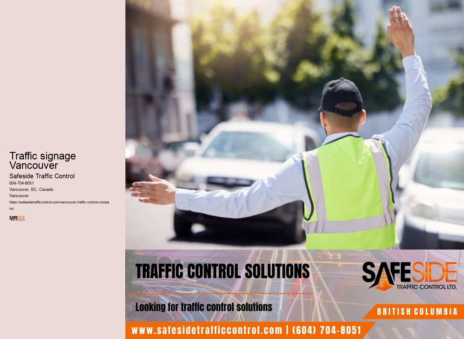 Traffic signage Vancouver traffic management certification courses