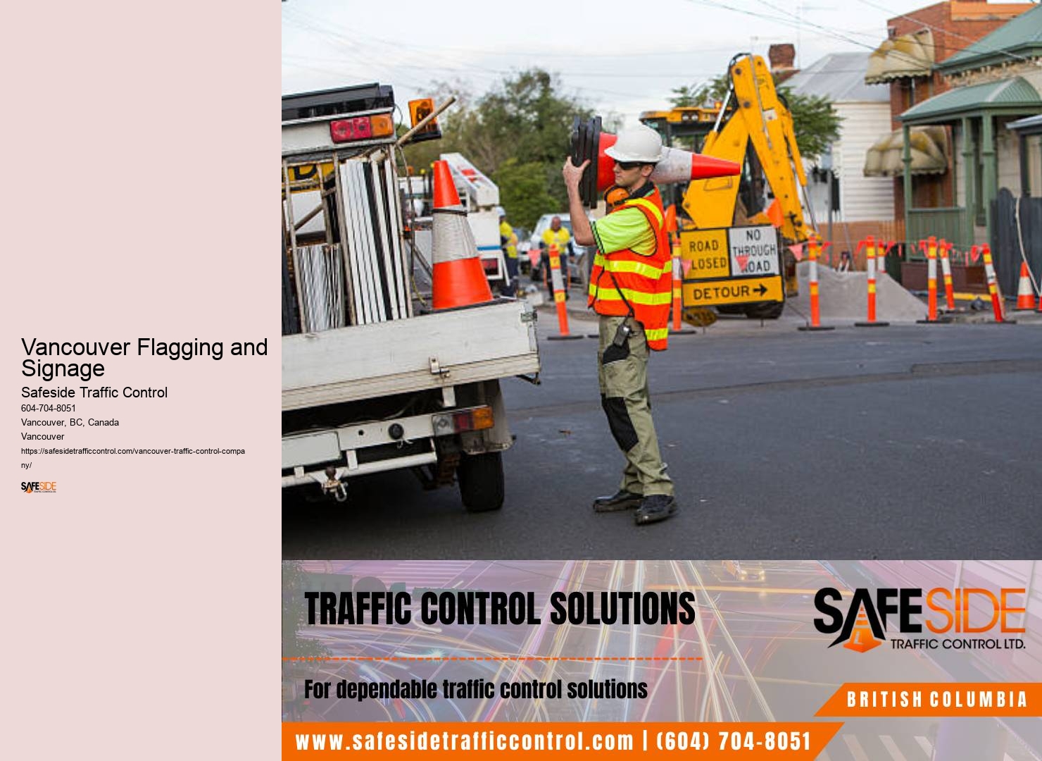 Vancouver Flagging and Signage roadwork traffic control flagging equipment