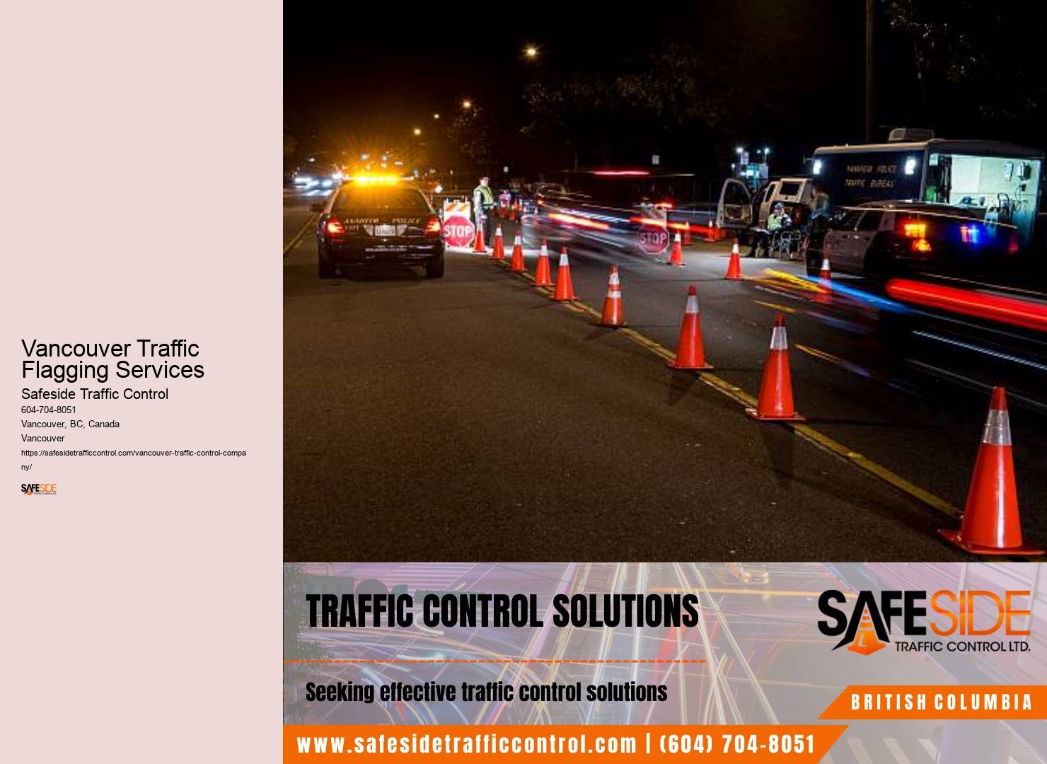 Professional flagging and signaling services for Vancouver Traffic Flagging Services's roads