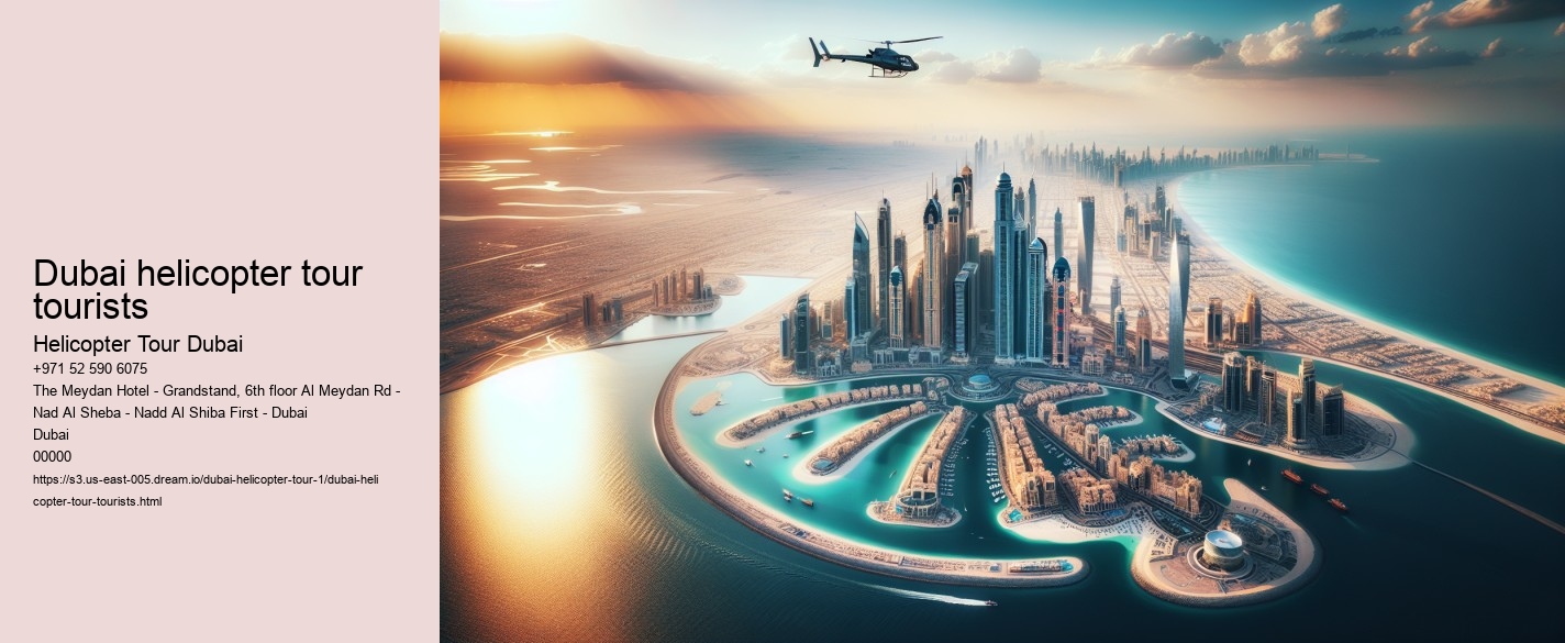 Dubai helicopter tour tourists