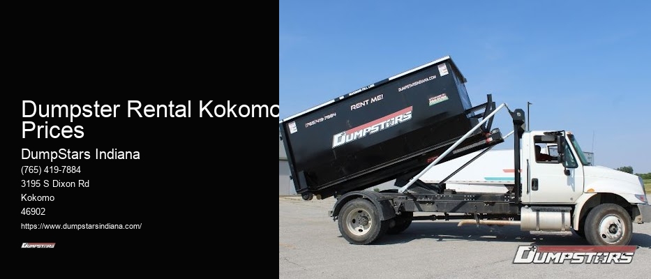 Dumpster Rental Kokomo Prices