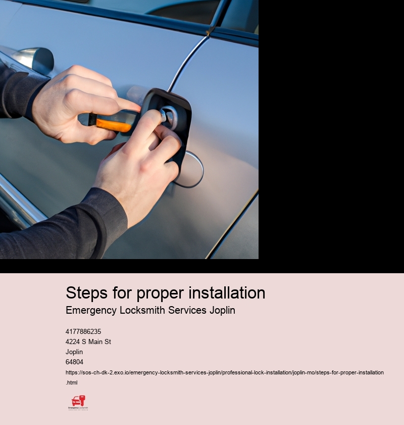 Steps for proper installation