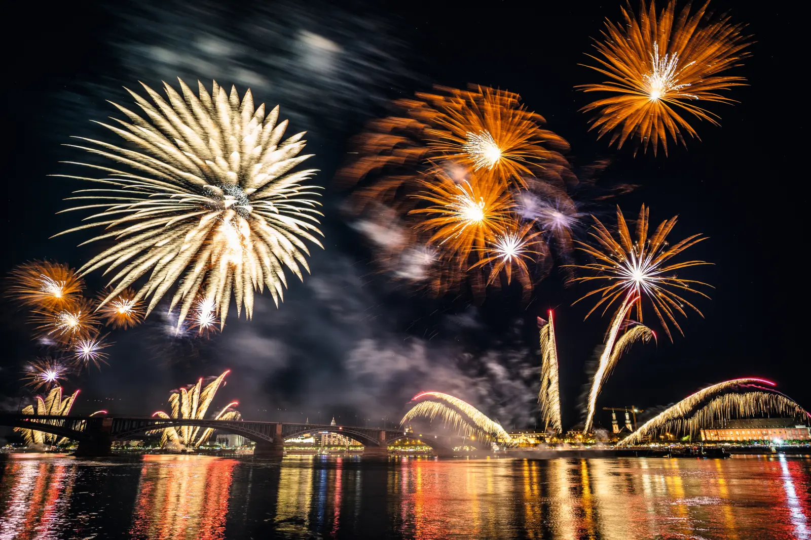 Fuochi d'artificio di Capodanno a Magonza immagine