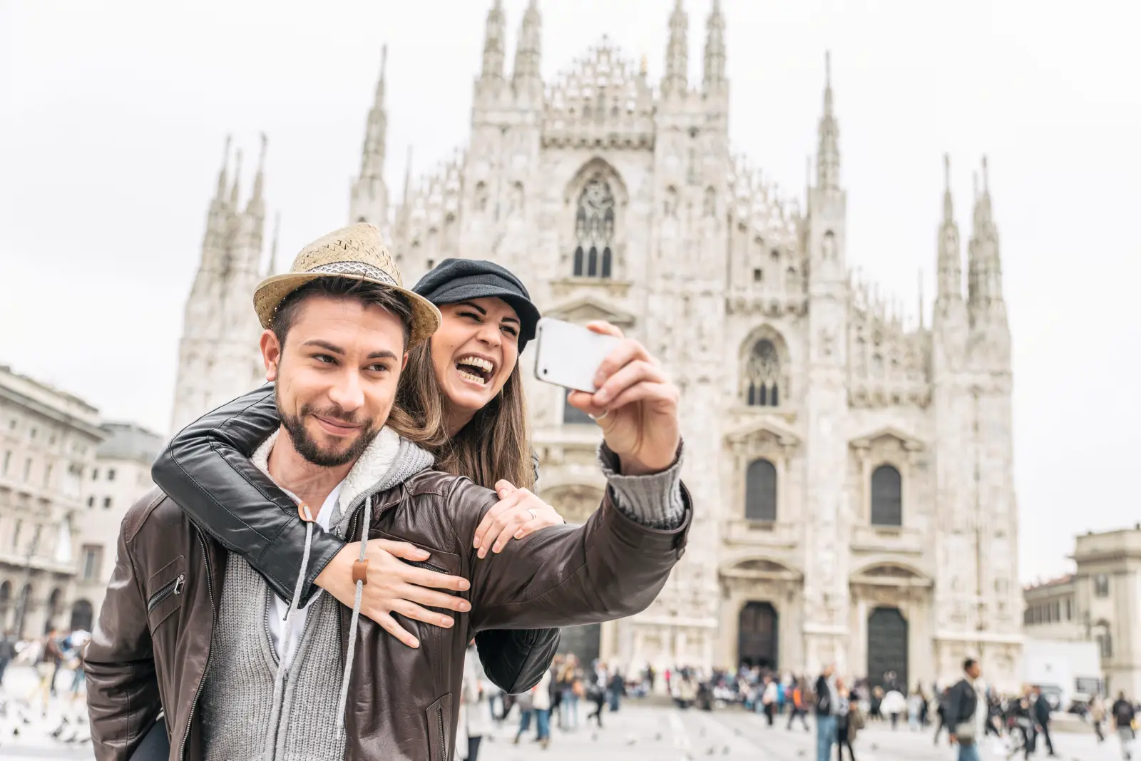 Selfie in front of Milan Cathedral image