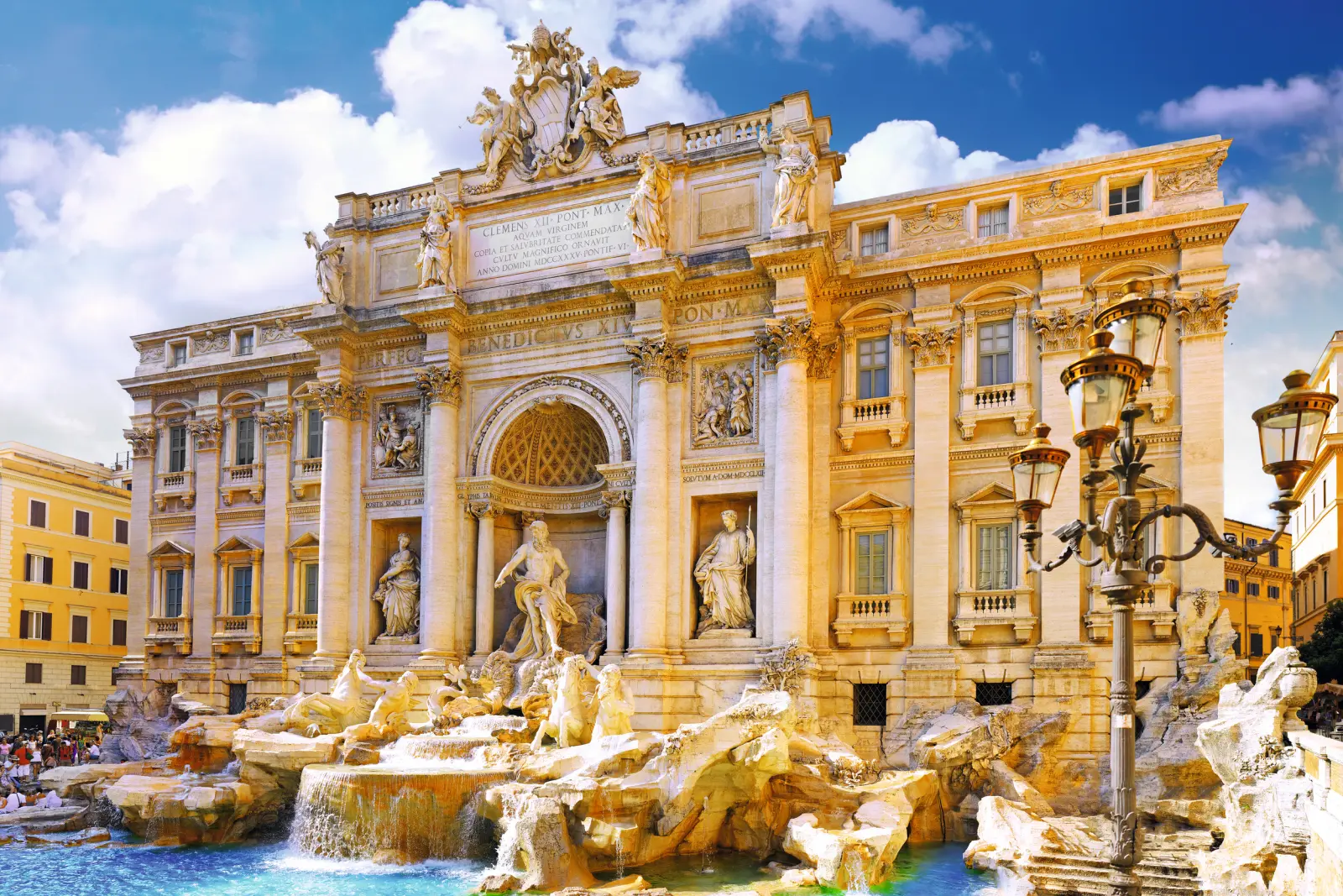 Trevi Fountain in Rome in sunny weather
