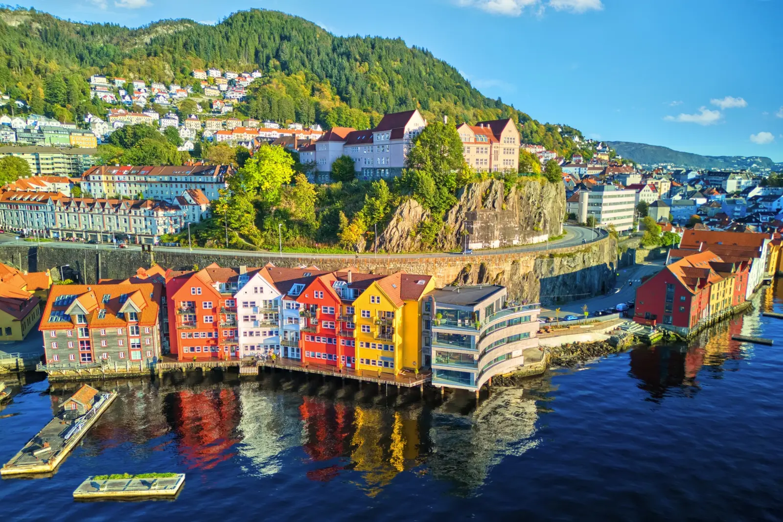 Aerial view of the Skutevik district in Bergen, Norway image