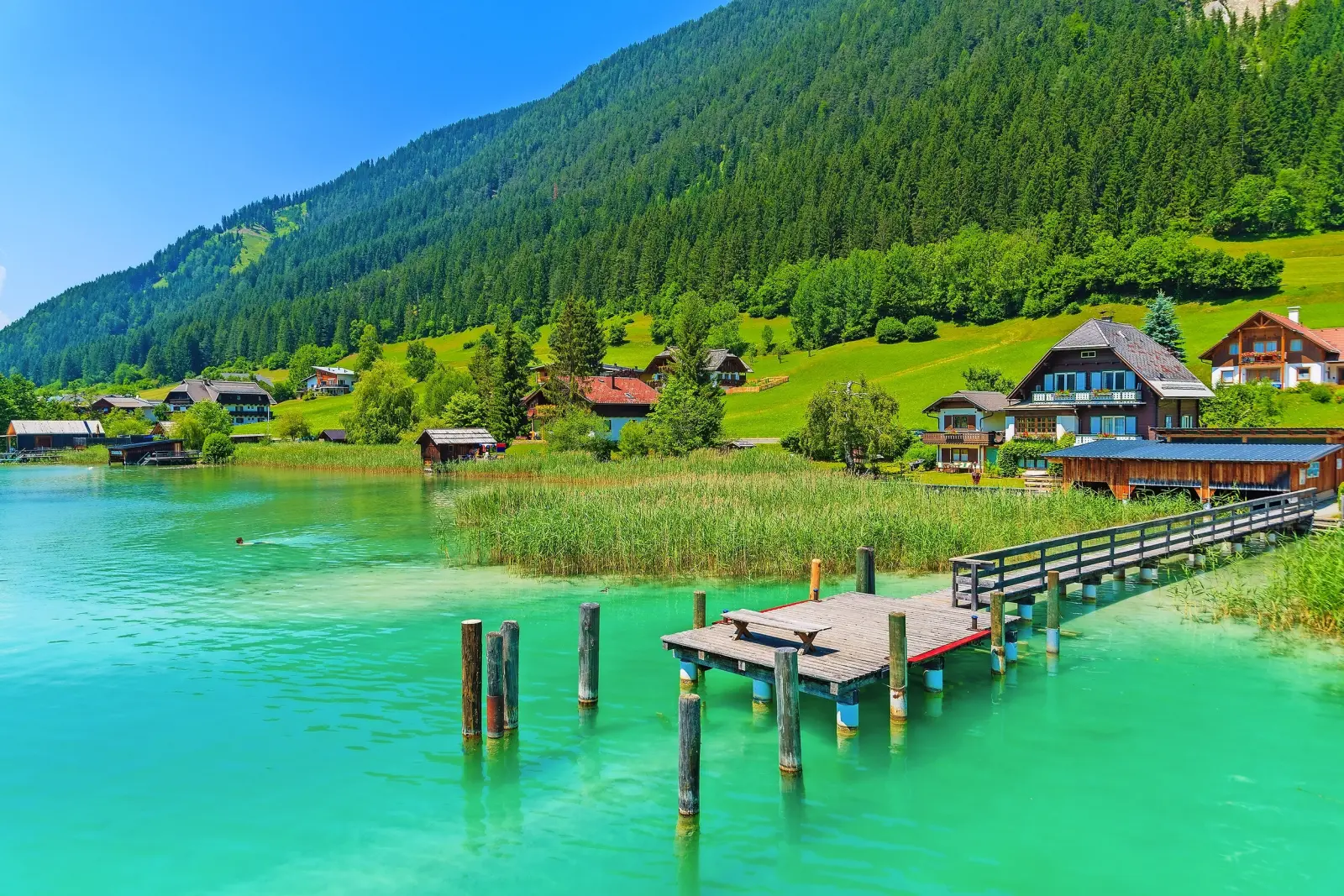 Il Weissensee turchese in Carinzia immagine