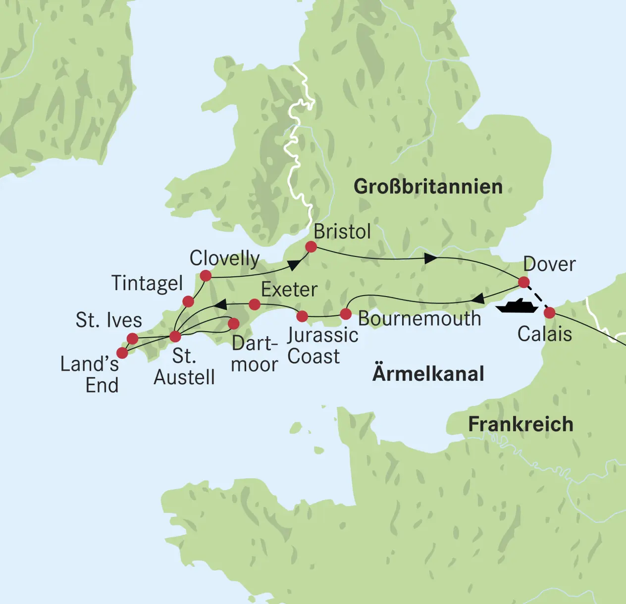 Karte Wandern Cornwall 2020 korrigiert