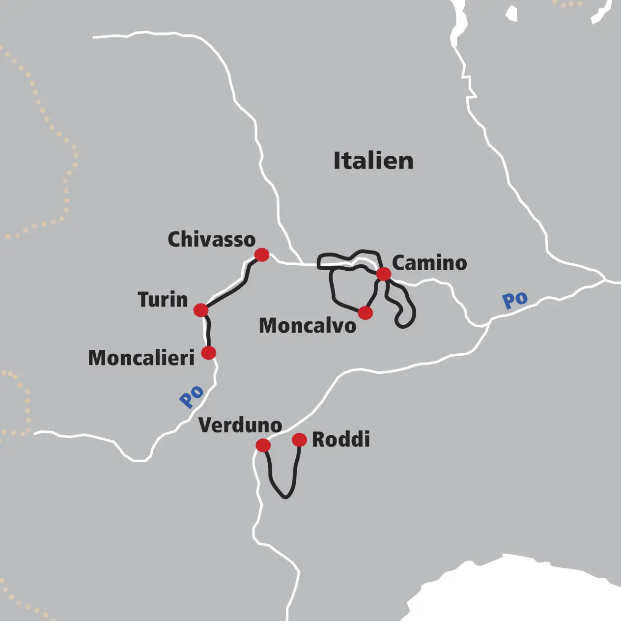 Map of Piedmont