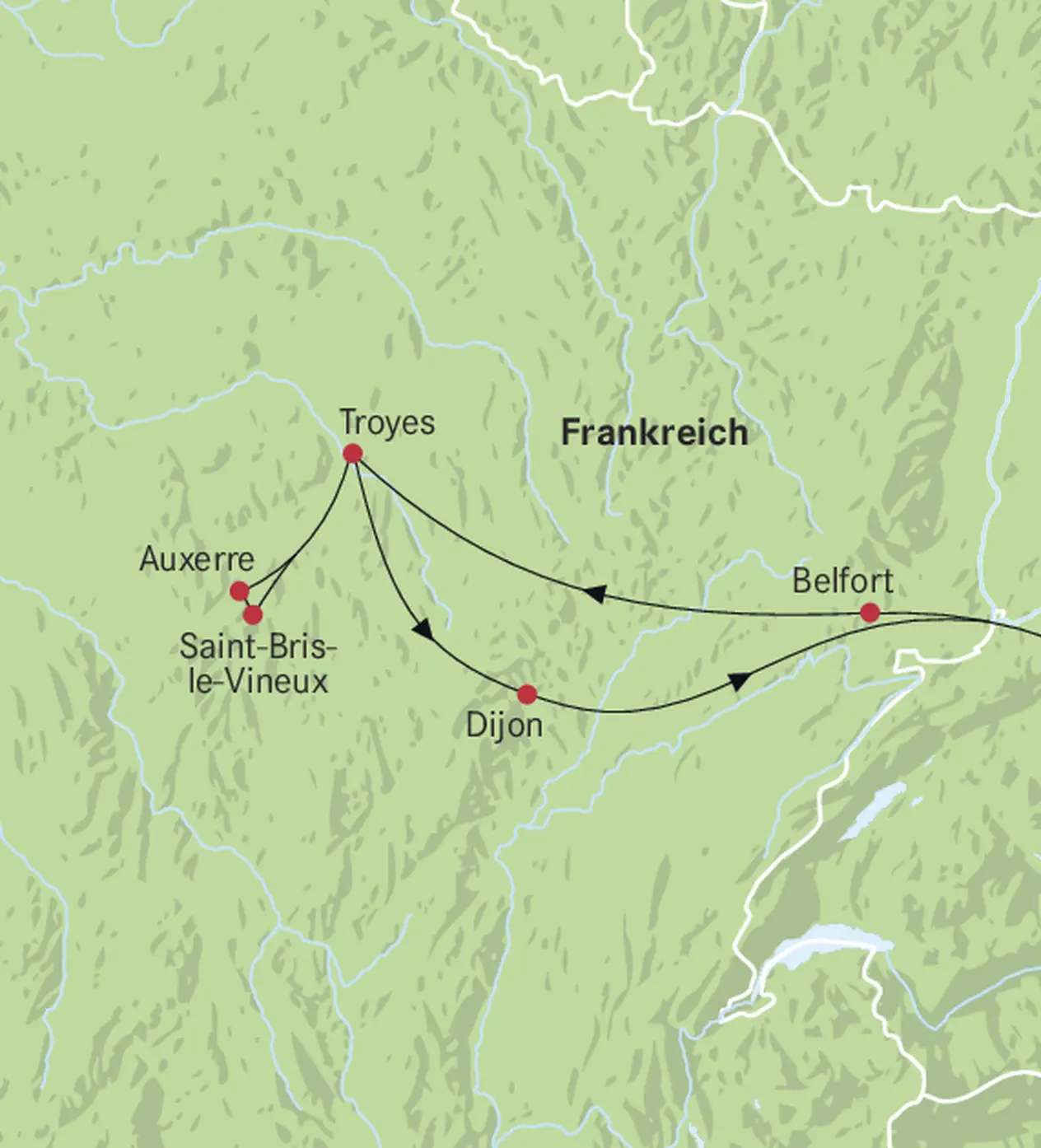 Mappa della Borgogna