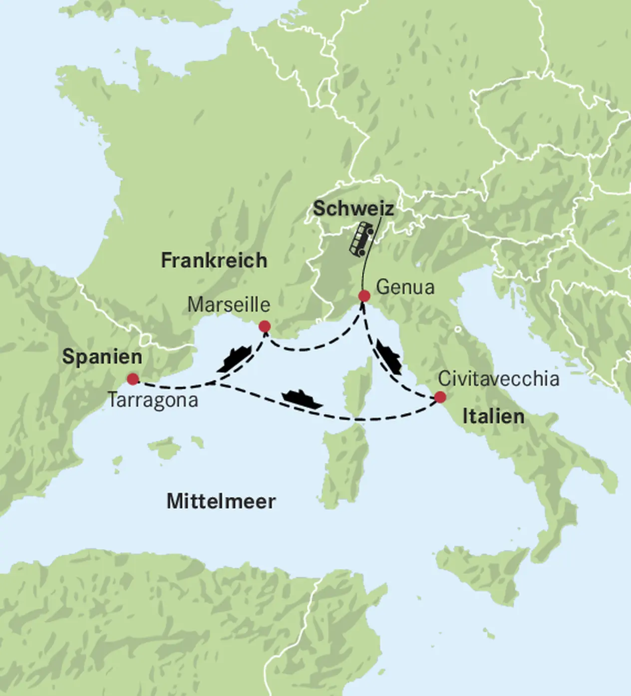Cartina del Mediterraneo
