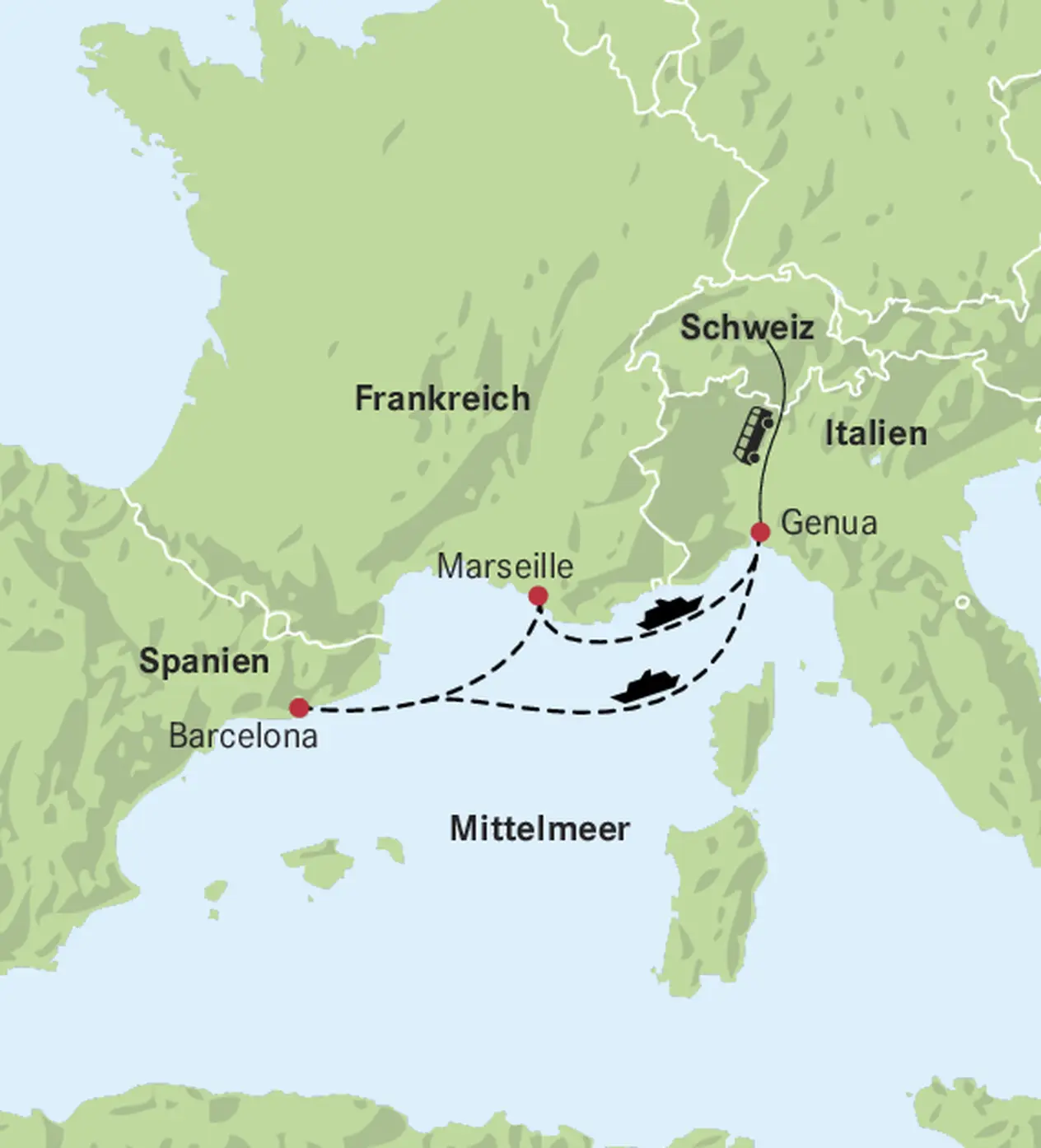Cartina del Mediterraneo