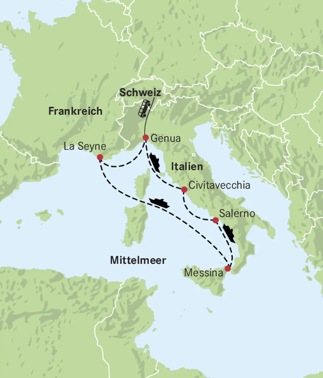 Carte de la croisière
