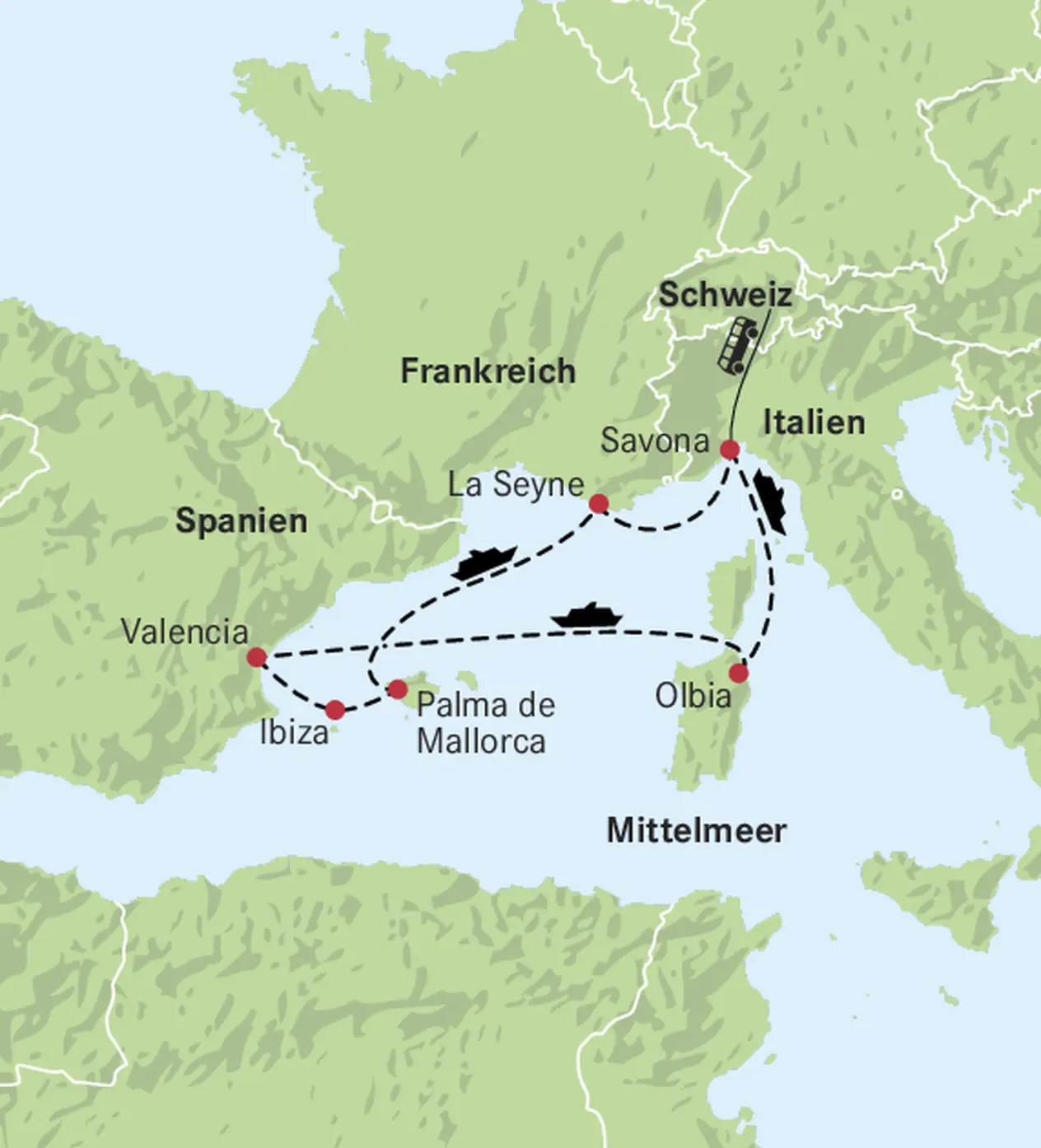 Karte Kreuzfahrt