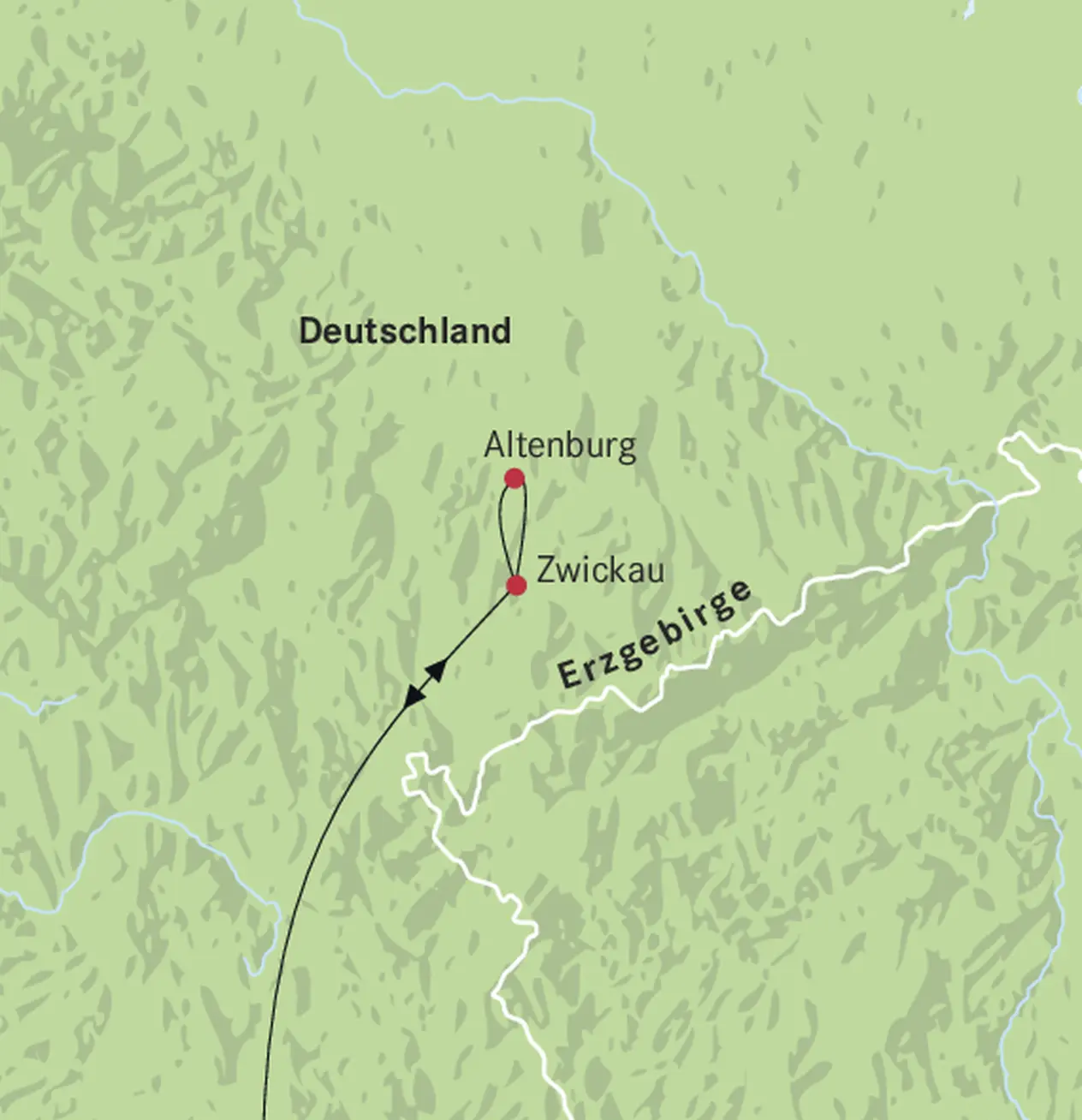 Karte Erzgebirge