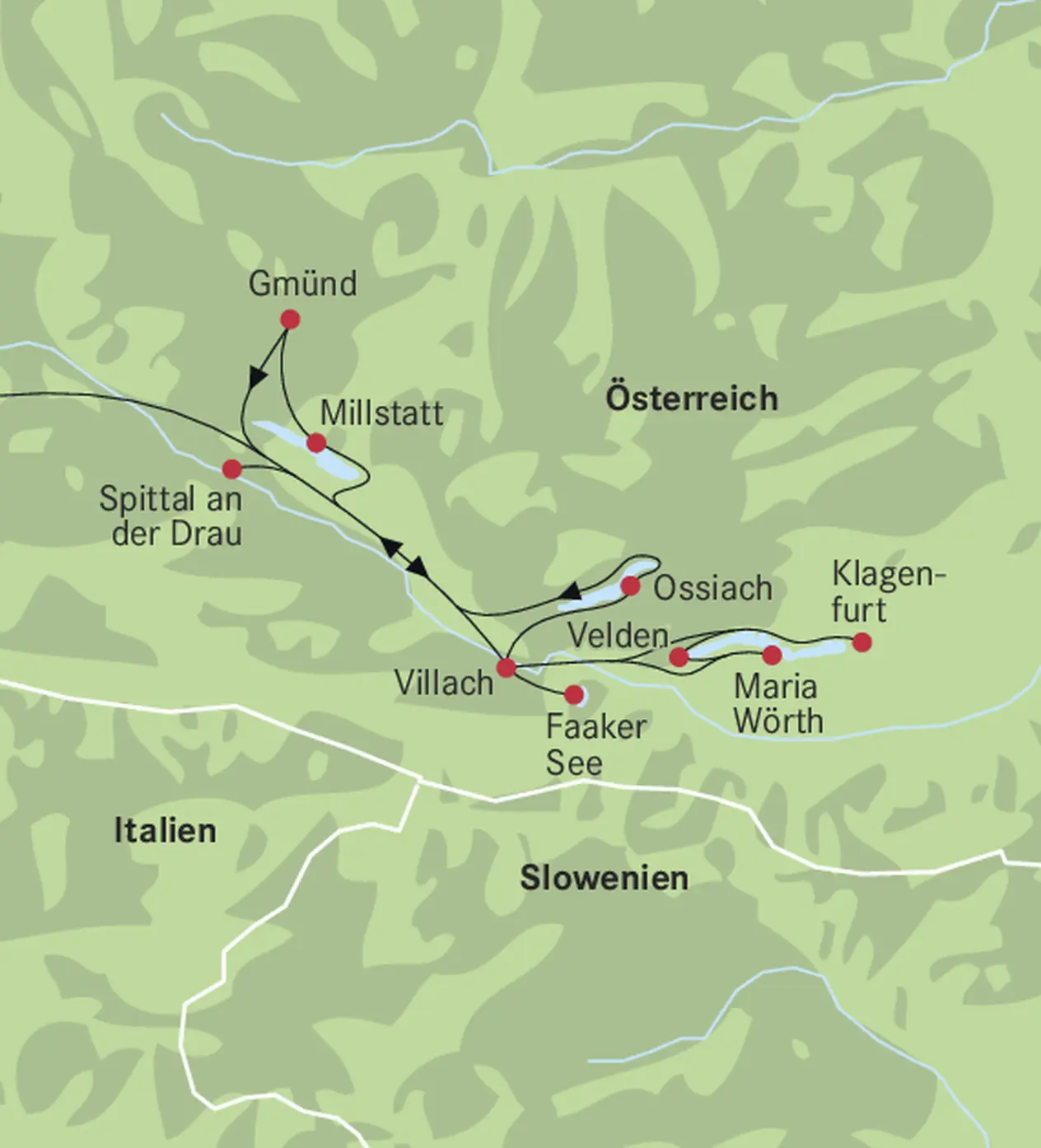 Mappa della Carinzia