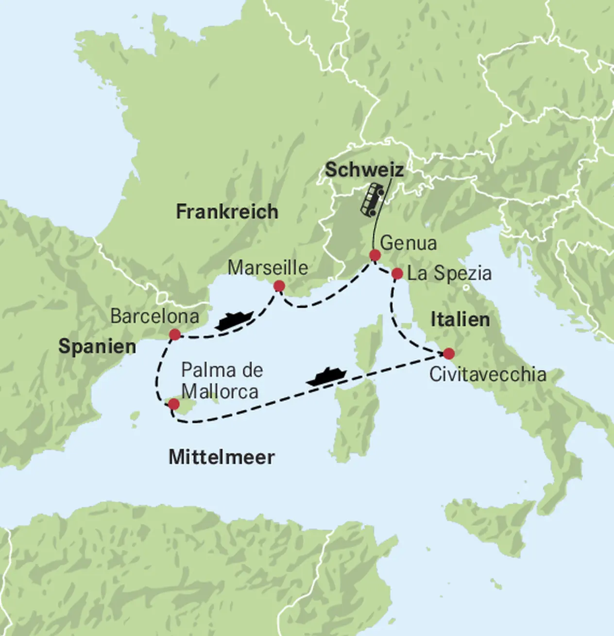 Cartina del Mediterraneo