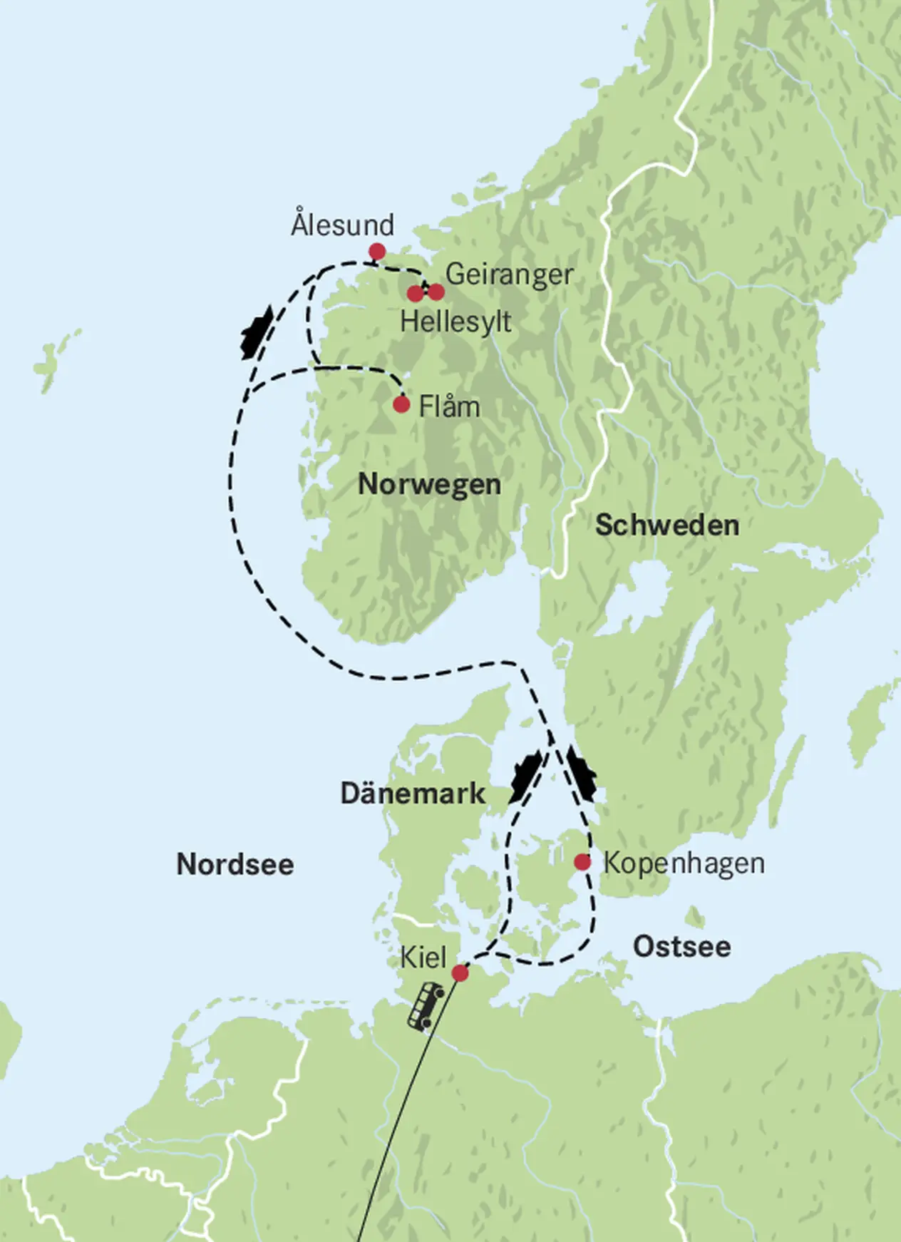 Map of Norway from Kiel
