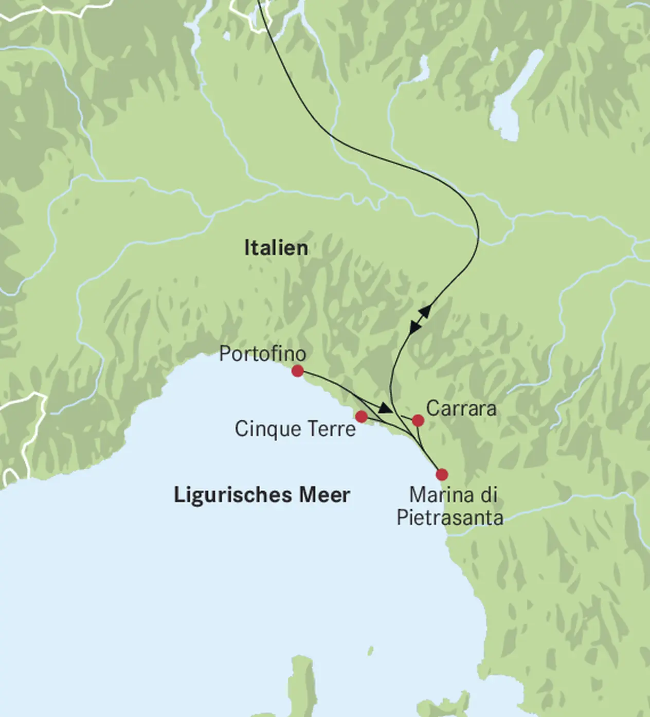 Karte Cinque Terre