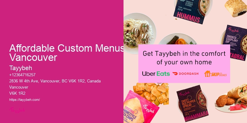 Affordable Custom Menus Vancouver High-End Event Food Packages