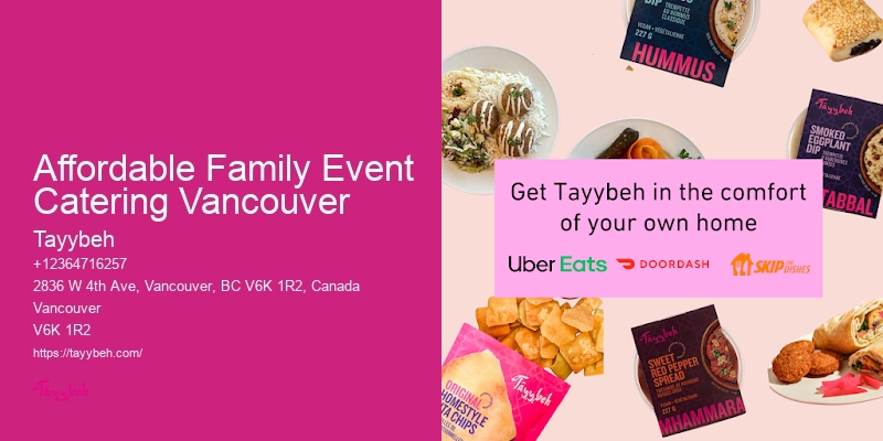 Customizable Event Menus Affordable Family Event Catering Vancouver