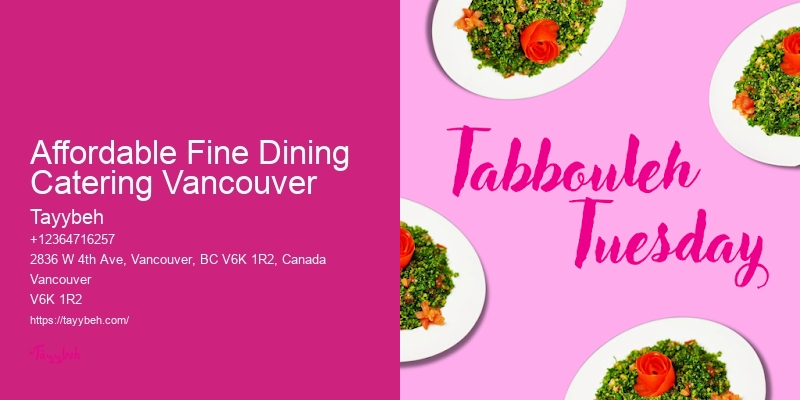 Corporate Catering Packages Affordable Fine Dining Catering Vancouver