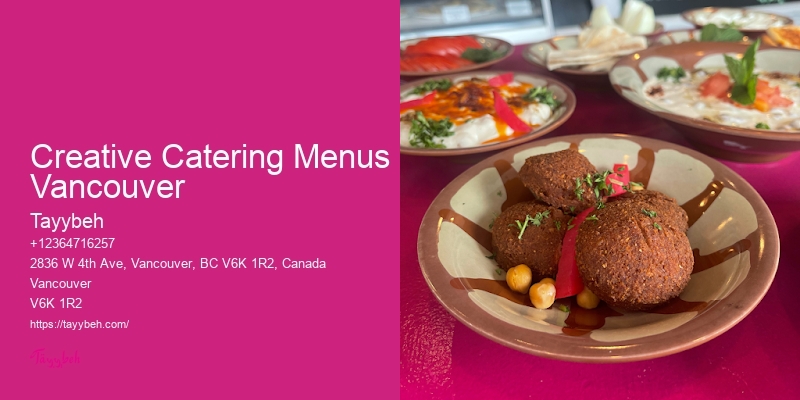 Full-Service Event Catering Creative Catering Menus Vancouver