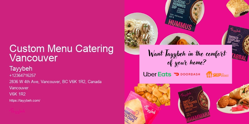 Custom Menu Catering Vancouver Business Catering Services