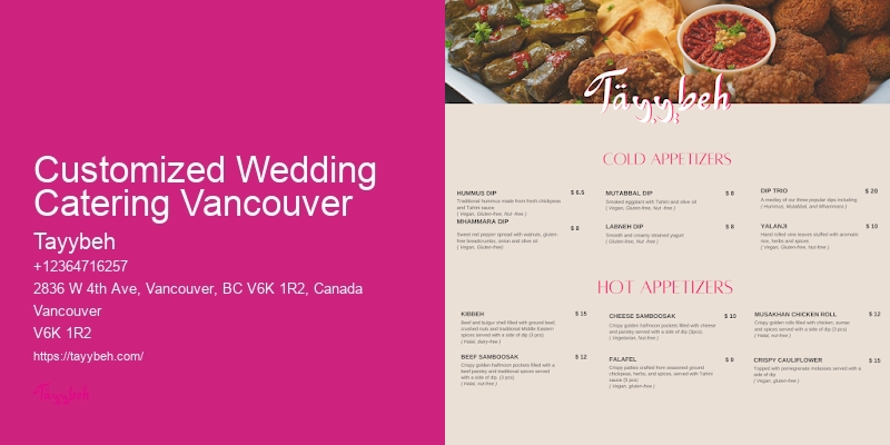 Luxury Wedding Catering Customized Wedding Catering Vancouver