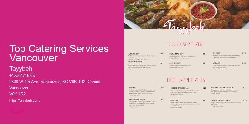 Full-Service Wedding Catering Top Catering Services Vancouver 