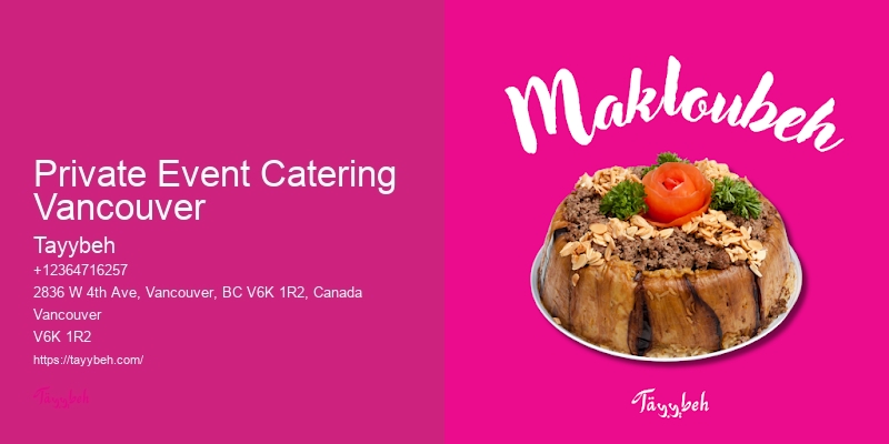 Custom Menu Catering Private Event Catering Vancouver
