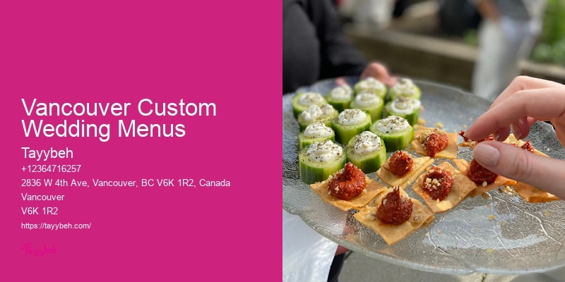 Personalized Menus For Events Vancouver Custom Wedding Menus