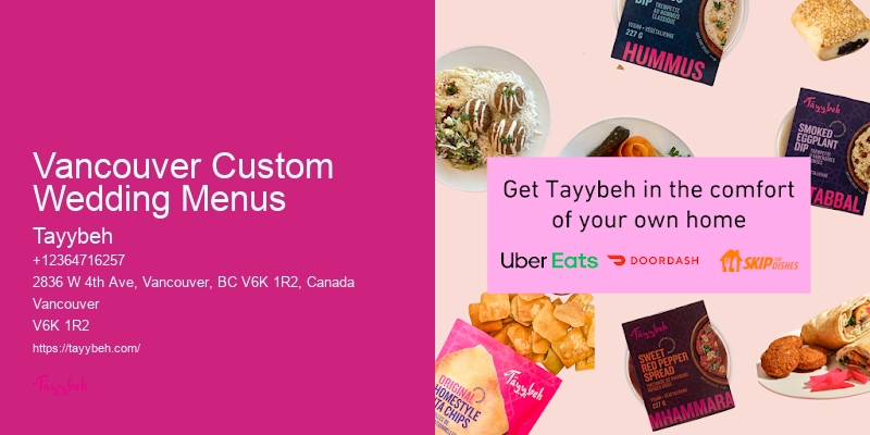 Professional Banquet Planning Vancouver Custom Wedding Menus