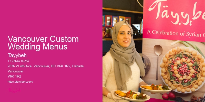 Vancouver Custom Wedding Menus Luxury Event Catering