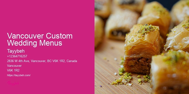 Affordable Catering For Corporate Events Vancouver Custom Wedding Menus