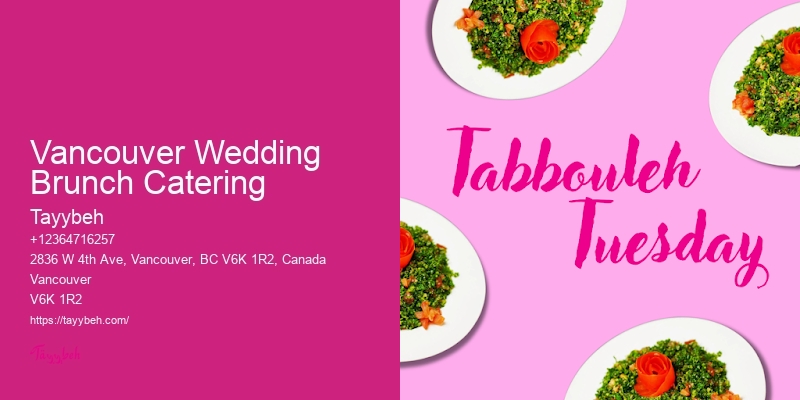 Personalized Food Ideas For Events Vancouver Wedding Brunch Catering