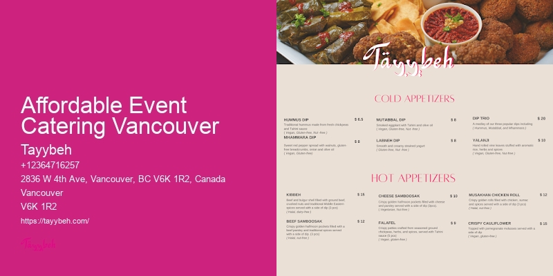 Unique Lunch Catering Options Affordable Event Catering Vancouver
