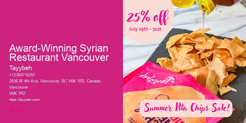 Lunch Catering For Offices Award-Winning Syrian Restaurant Vancouver