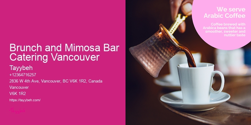 Buffet Catering Brunch and Mimosa Bar Catering Vancouver