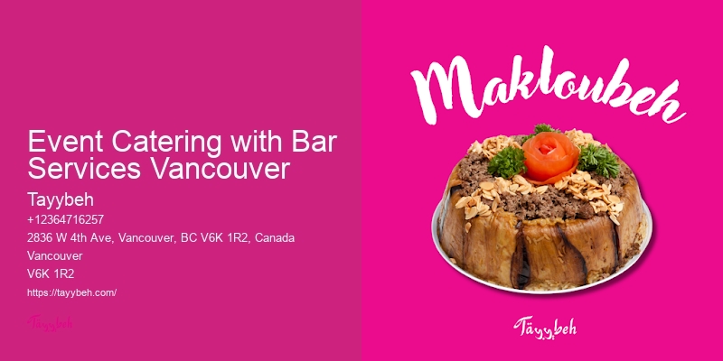 Event Catering with Bar Services Vancouver Halal Wedding Catering