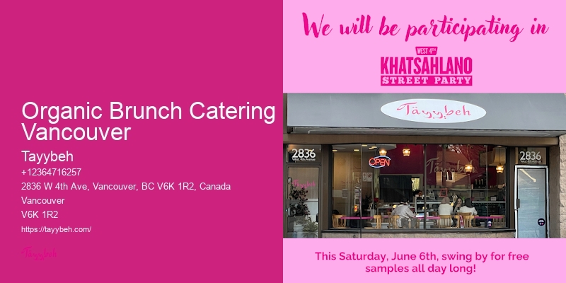 Halal Event Catering Organic Brunch Catering Vancouver