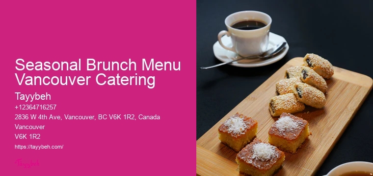 Seasonal Brunch Menu Vancouver Catering Event Catering Menus