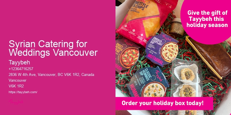 Syrian Catering for Weddings Vancouver Catering For Corporate Events