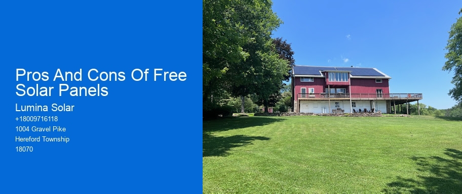 Pros And Cons Of Free Solar Panels