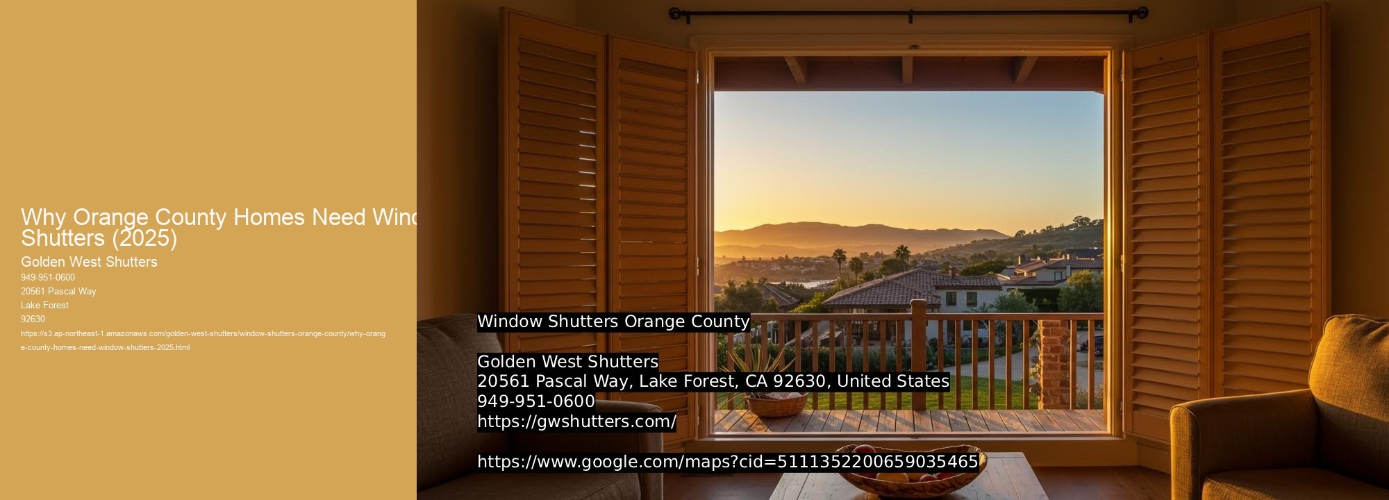 Why Orange County Homes Need Window Shutters (2025)