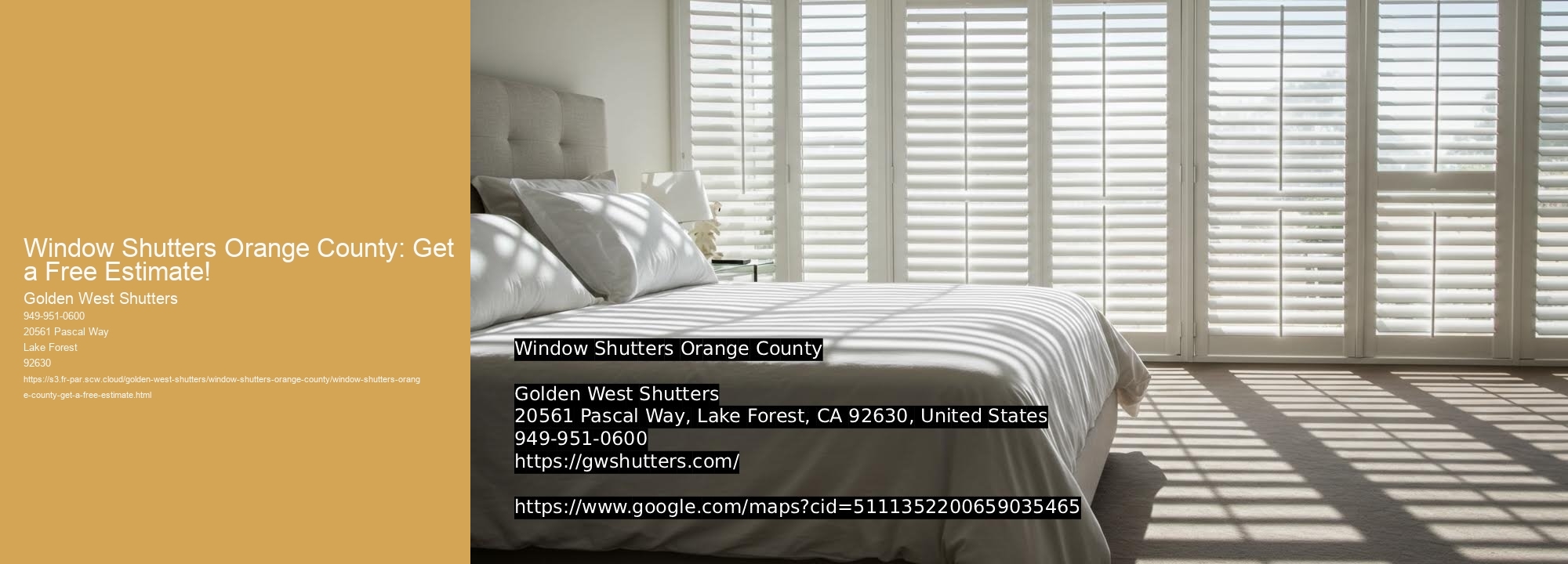 Window Shutters Orange County: Get a Free Estimate!