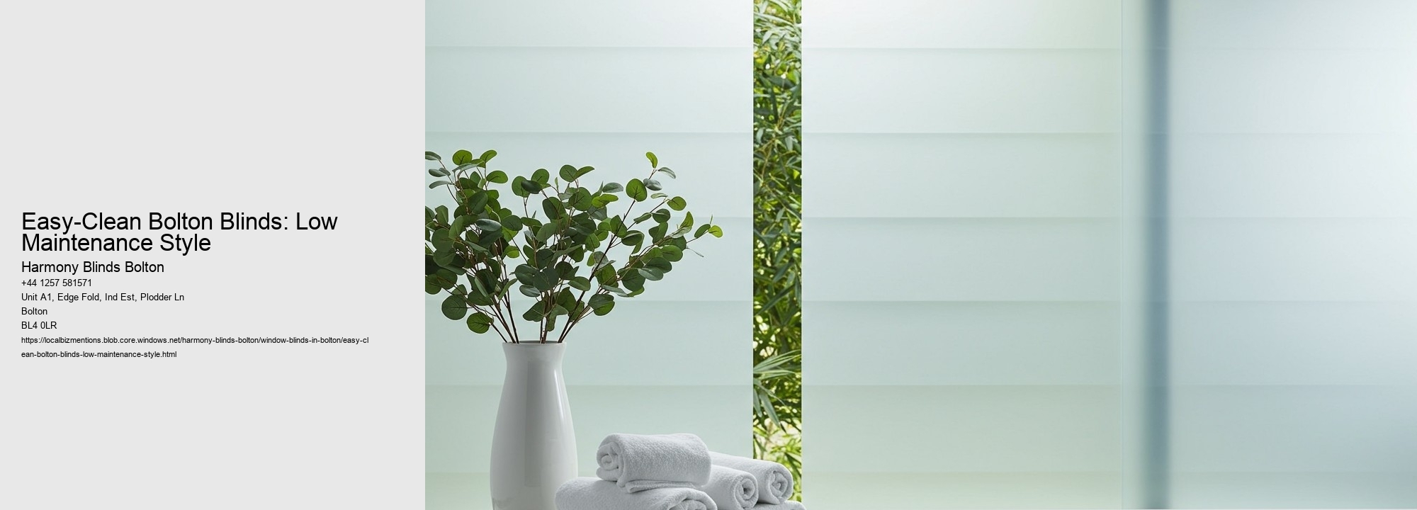 Easy-Clean Bolton Blinds: Low Maintenance Style