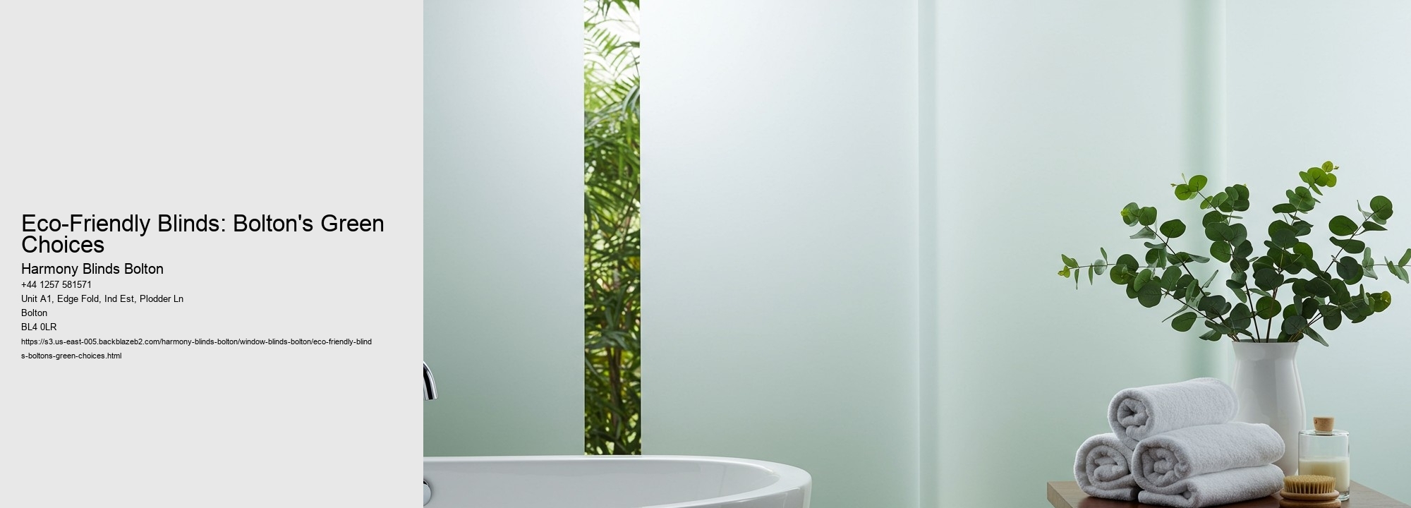 Eco-Friendly Blinds: Bolton's Green Choices