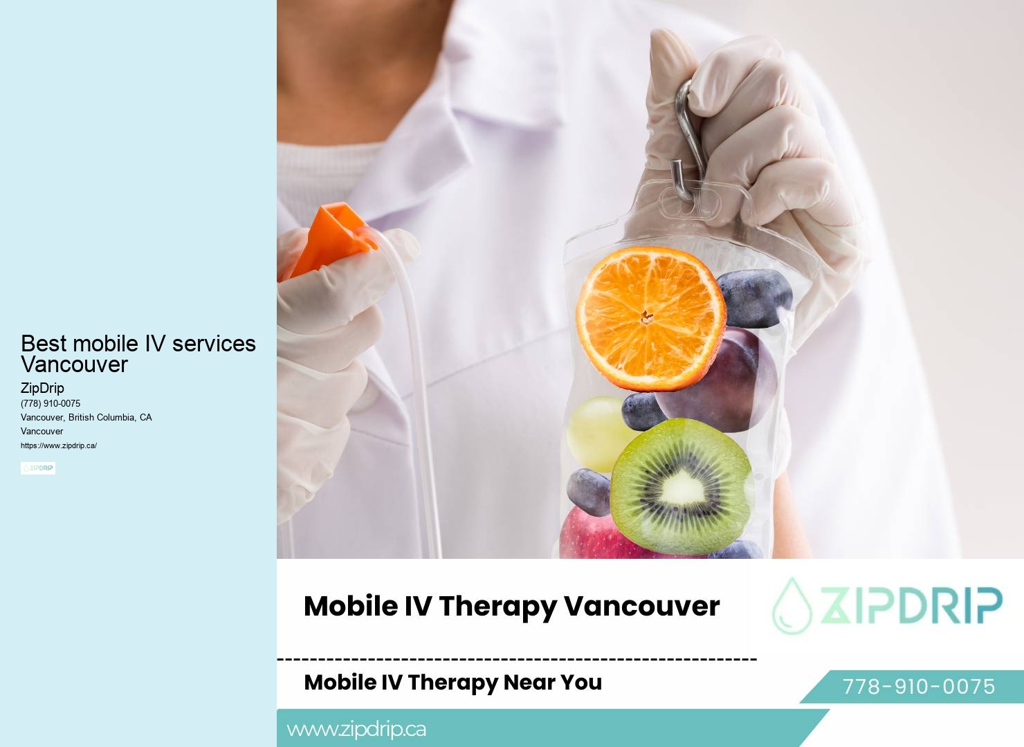 Best mobile IV services Vancouver Mobile Hydration Specialists