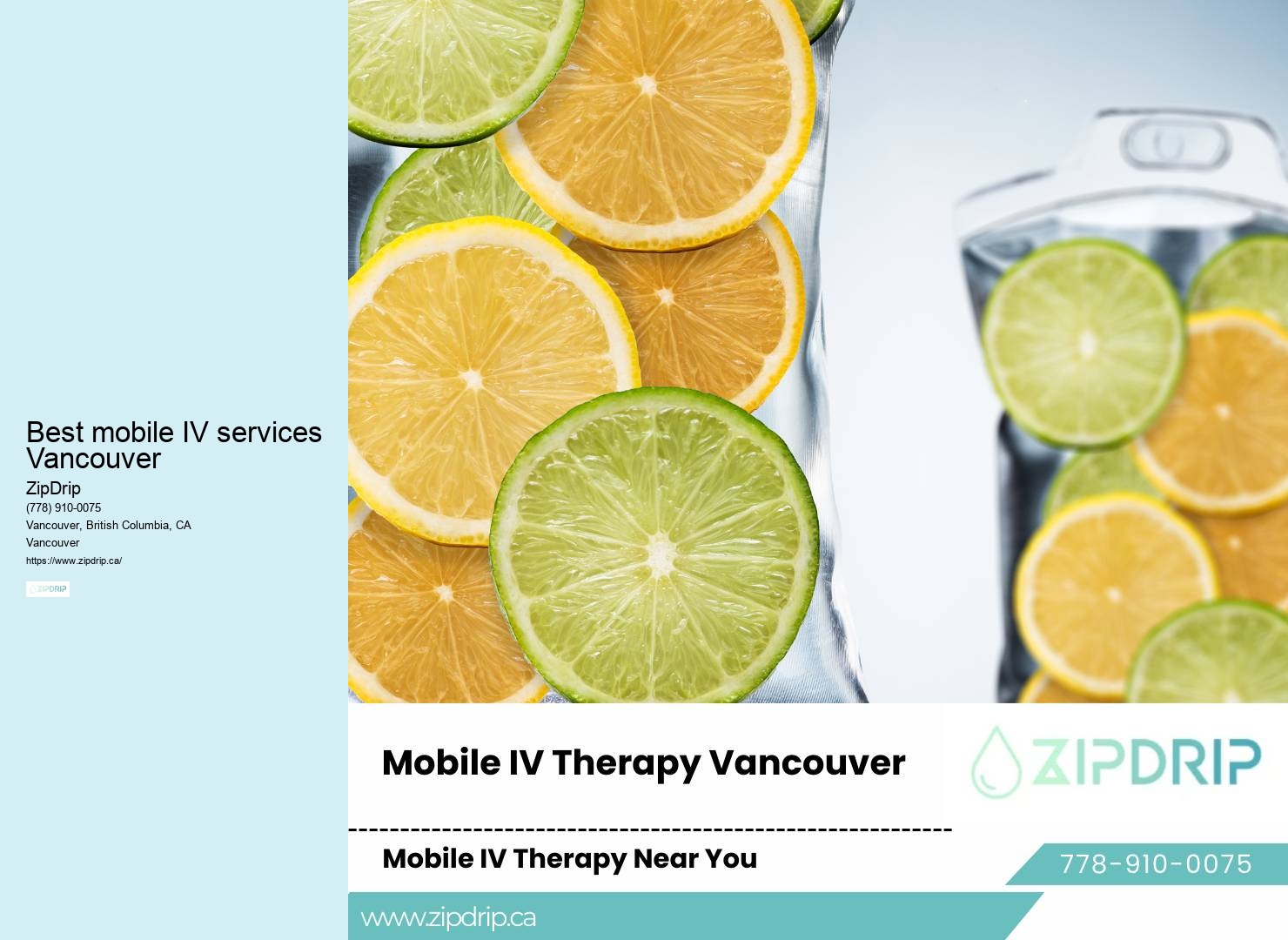 Mobile hydration therapy Best mobile IV services Vancouver